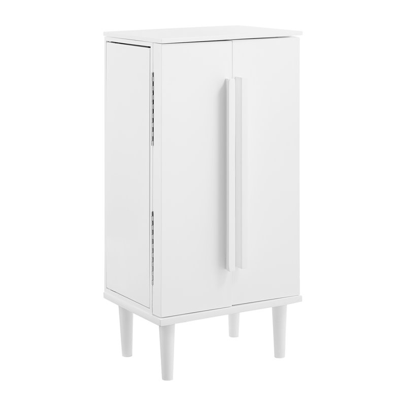 Armoire pour bijoux avec miroir Naithan, Blanc