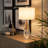 27" Crystal Table Lamp With White Shade