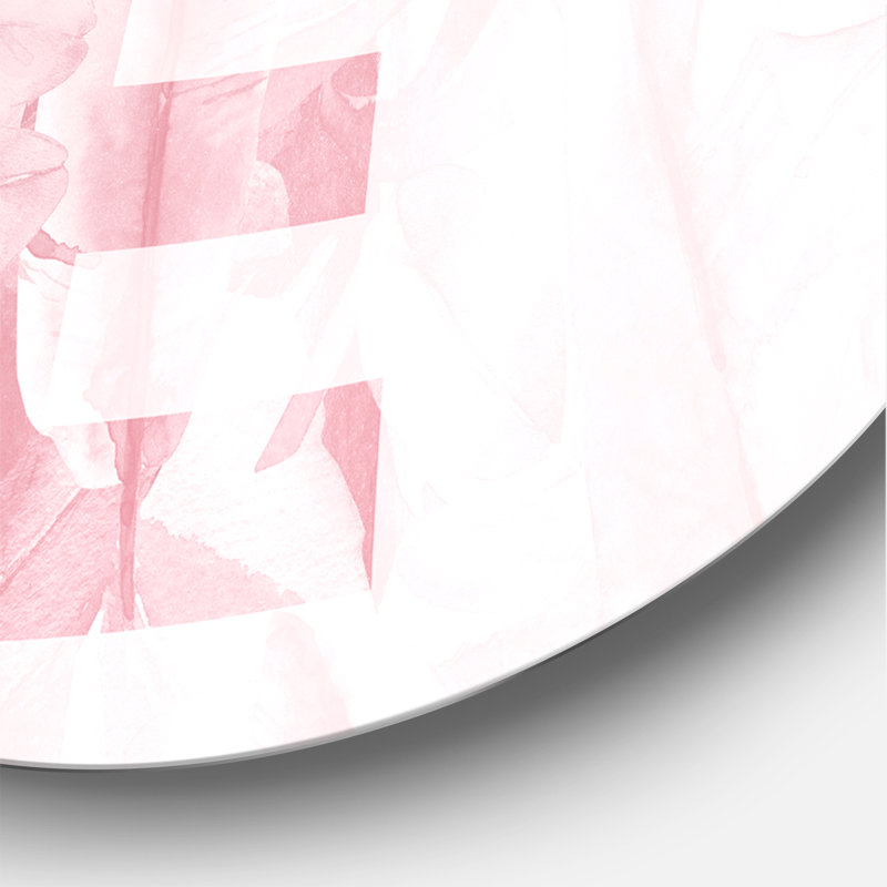 «Pink Pastel, Love - Shabby Elegance», art mural en métal, H 11 po x l 11 po x p 1 po