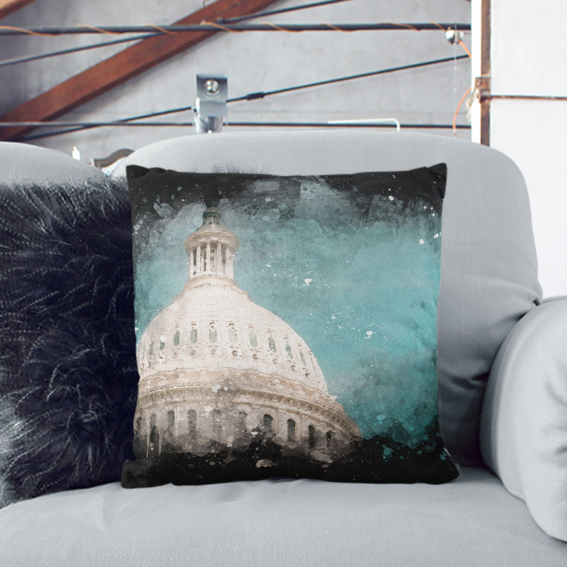 Square Throw Cushion, Black, 55cm H x 55cm W x 20cm D