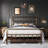 Classic Iron Platform Bed with High Headboard and Footboard-1832431515-1778892815