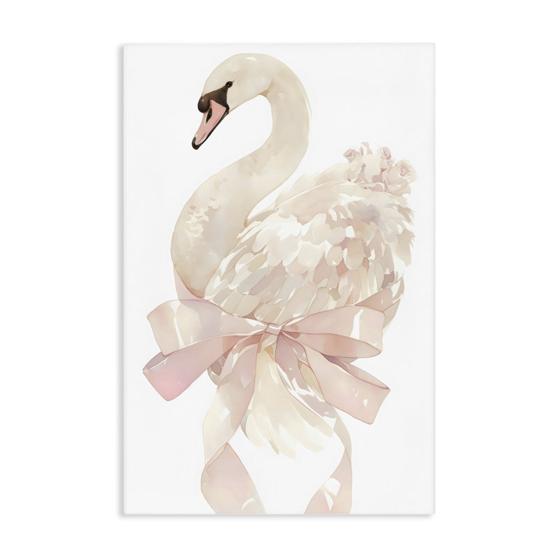 Cygne Coquette avec toile tendue, design par Creative Studio, H 30 po x l 20 po