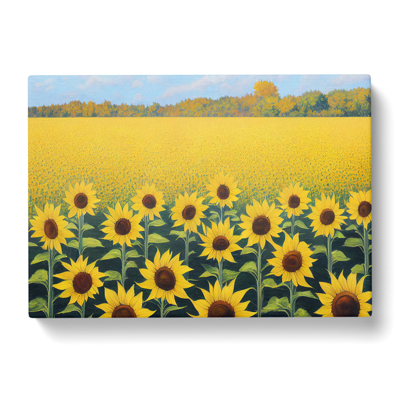 A Phenomenal Sunflower Field - Wrapped Canvas
