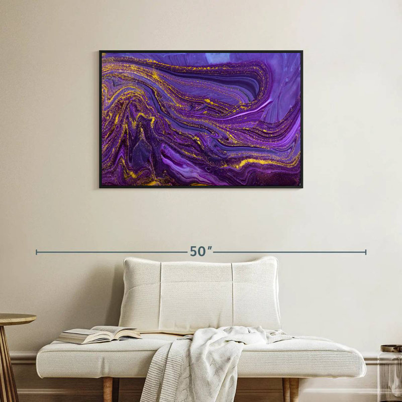 Cerisier mauve, Cadre flottant noir, 37 po x 25 po