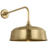 Thomas O'Brien, "Academy 20" Rex Barn Light in Hand-Rubbed Antique Brass with 16" Rockhouse Shade