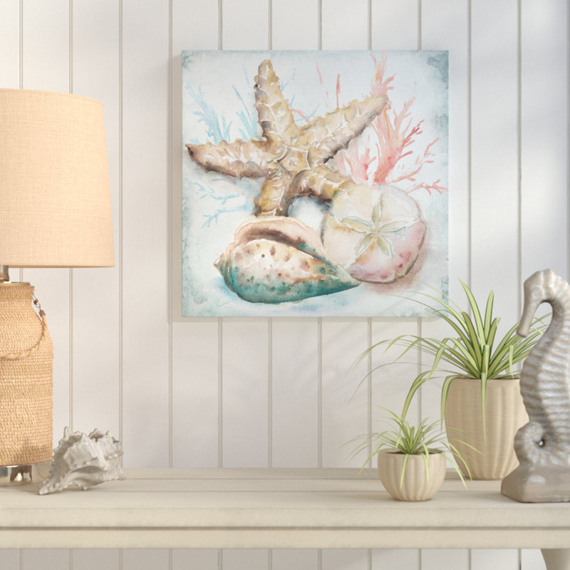 «Sea Shells II» par Tre Sorelle Studios - reproduction sur toile, H 18 po x l 18 po