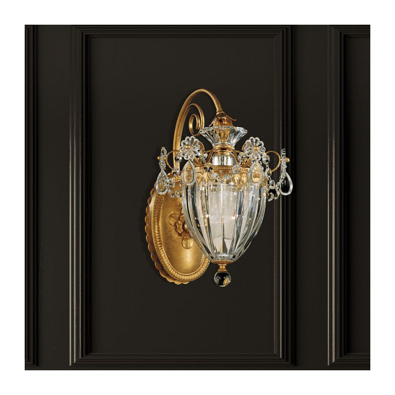 Bagatelle Armed Sconce, Heirloom Gold, Clear Spectra Crystal