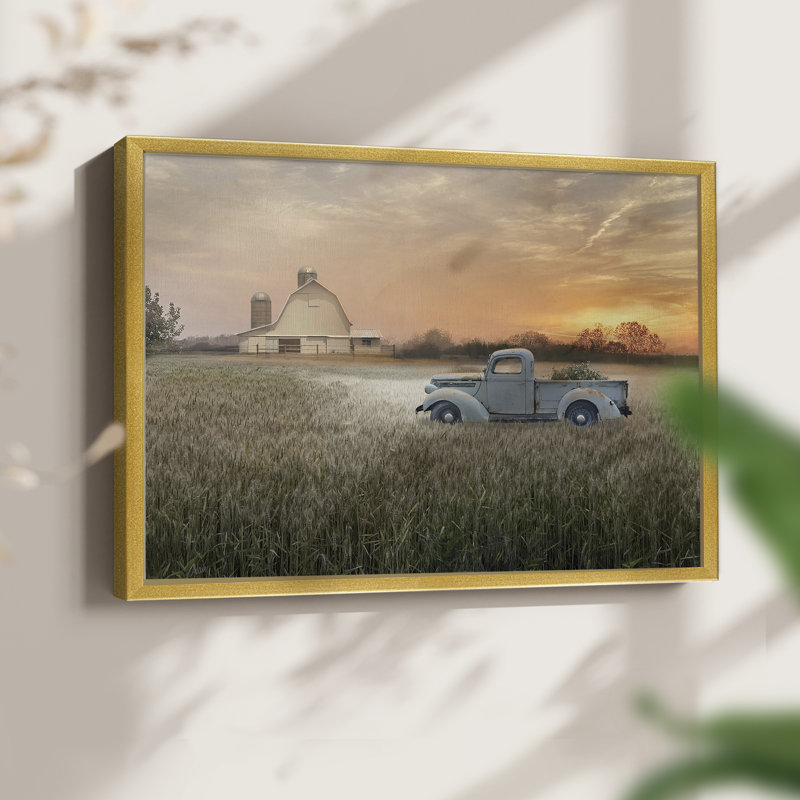Evening Farm -Framed Print - Restickable