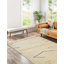Tapis délicat beige en laine noué à la main marocain-863006641