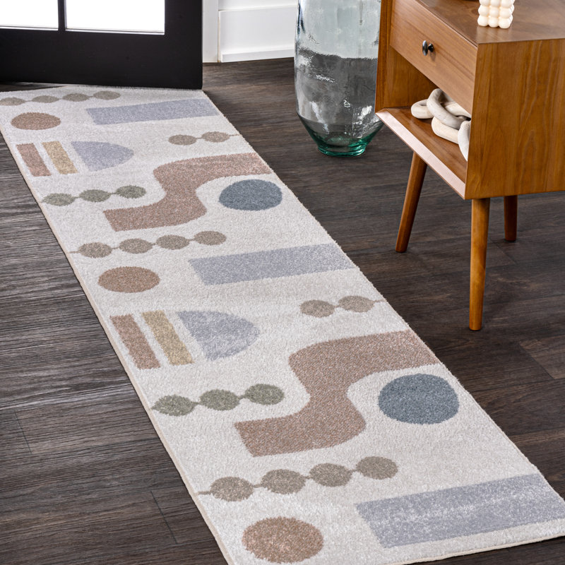Tapis crème / multicolore Kenye, Tapis de couloir 2 pi x 7 pi 10 po