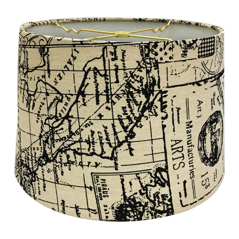 Paper Drum Lamp Shade, 10" H x 16" W x 16" D