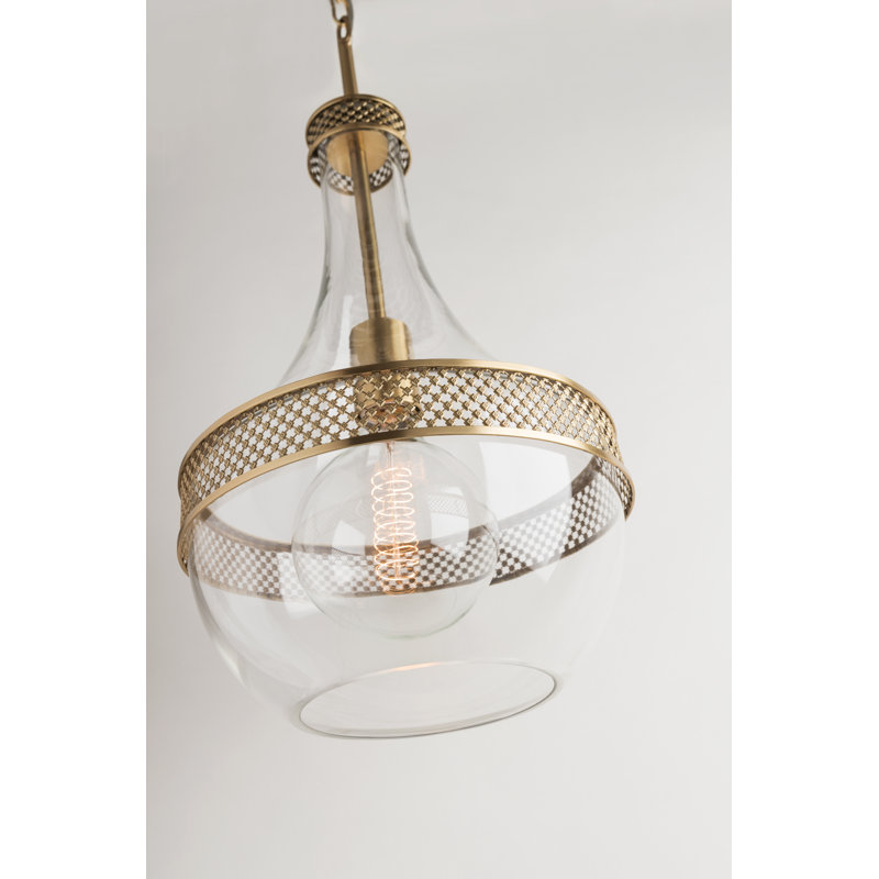 Hagen 1 - Light Pendant, 23" H x 10.75" W x 10.75" D, Aged Brass