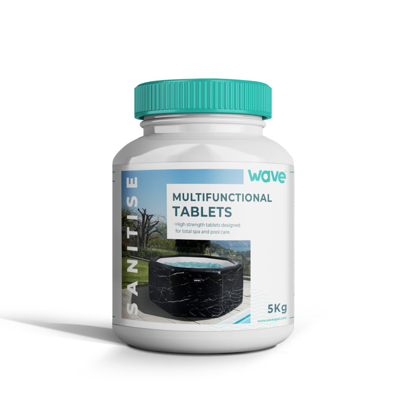 Wave Multifunctional Chlorine Tablets | Slow-Dissolve Spa Sanitiser | 250g