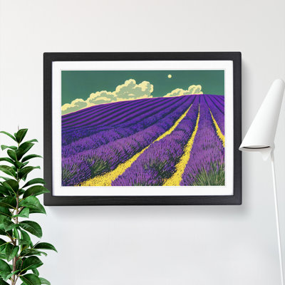 Attractive Lavender Flower Field - Framed Print