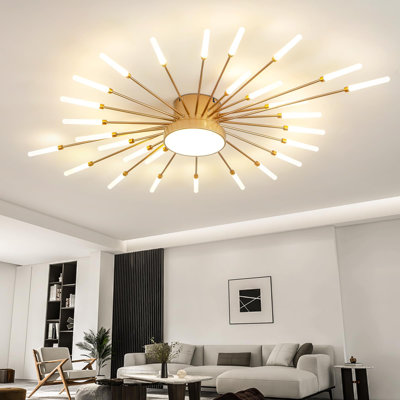 Modern Ceiling Light, 28+1 Lights Metal Firework Designed Chic Led Lighting Fixture (Gold And Dark Gold)