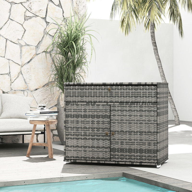 Rangement pour serviettes de bain et rangement pour piscine - Accessoire de meuble autoportant avec tiroir pour spa