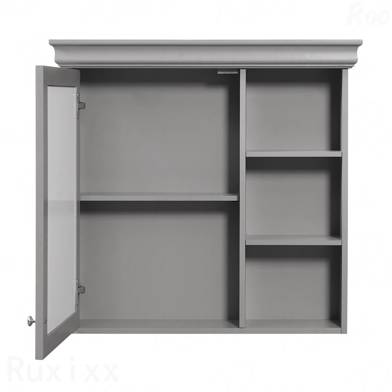 Armoire à pharmacie de salle de bain avec miroir 30 po x 28 po, armoire à miroir murale avec rangement, armoire de rangement au-dessus de la toilette pour salle de bain