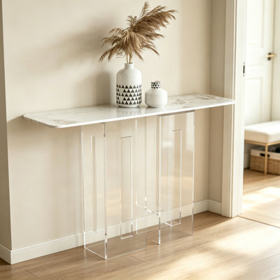 Sintered Stone Acrylic Console Table