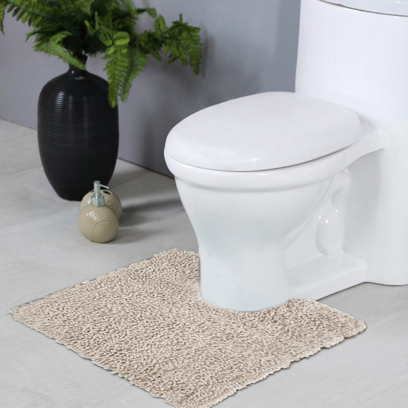 Heacock U-shaped 100% Cotton Non-Slip Contour Mat, Ivory
