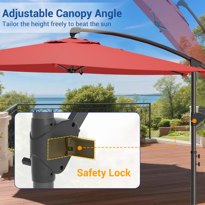 Davinna 120'' Cantilever Umbrella, Red