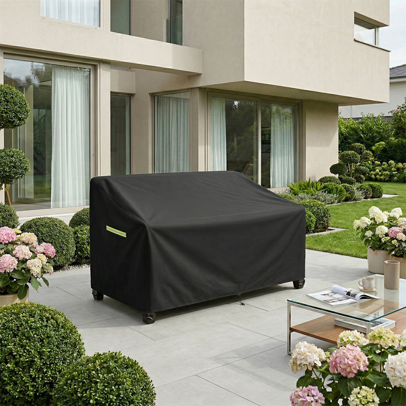 600D Oxford Fabric Heavy Duty 2-Seater Outdoor Sofa Cover, All-Weather Waterproof Patio Furniture Cover with Air Vent and Reinforced Handles