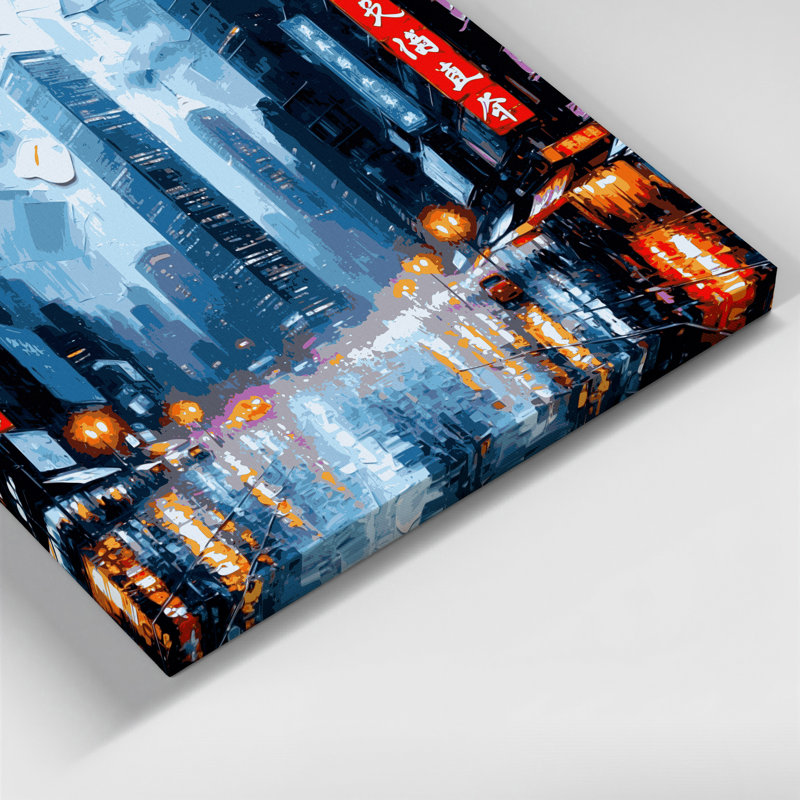 Cities Hong Kong Grey Canvas Wall Art, 11" H x 14" W