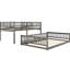 Lit superposé gris avec - fait pour le confort et grand lit double au-dessus du grand lit, pour améliorer le décor de votre chambre à coucher