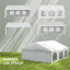 Pavillon de jardin 20 po x 20 pi pour espace extérieur en acier blanc et PE, avec design pliable avec structure en acier galvanisé