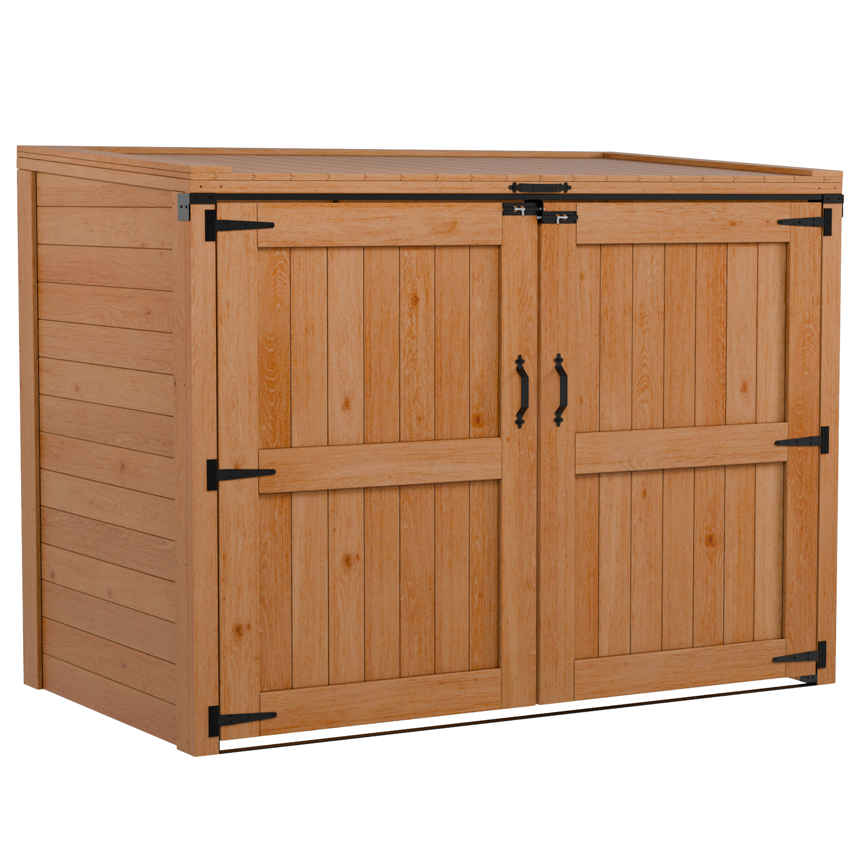 Leisure Season HEAVY DUTY Cedar Horizontal Trash Can and Recycling ...
