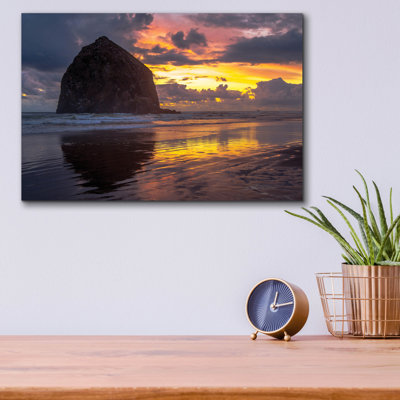 «Cannon Beach Sunset» par Tim Oldford, art mural en verre acrylique