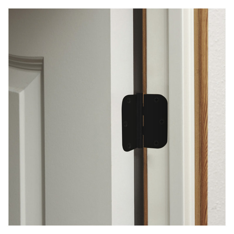 Charnière de porte résidentielle à roulement à billes 3 1/2 "x 3 1/2" 5/8, noir mat, paquet de 1, Noir mat