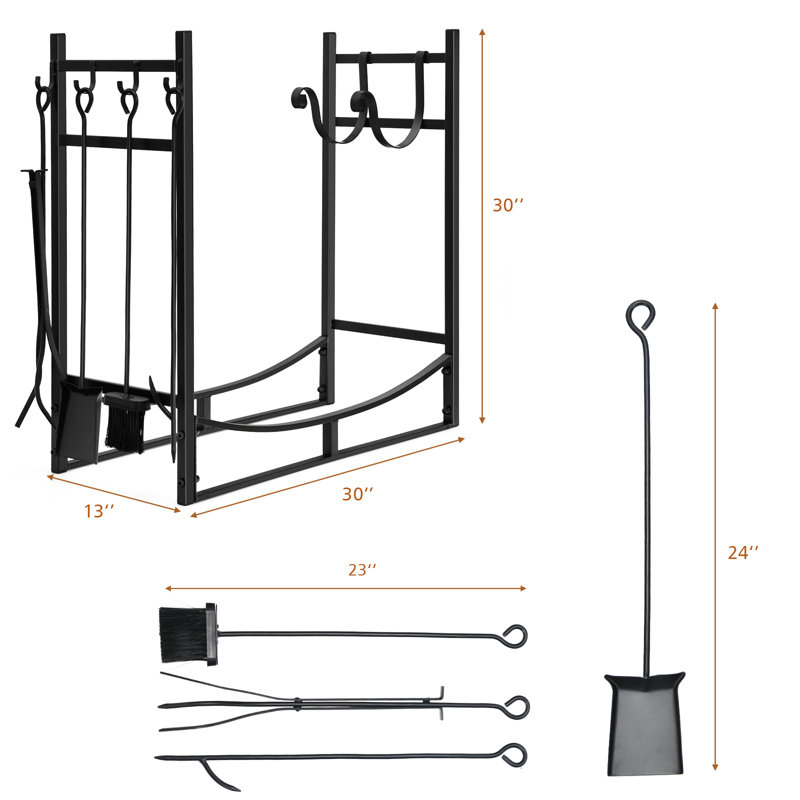 Sheran 30'' W Metal Log Rack
