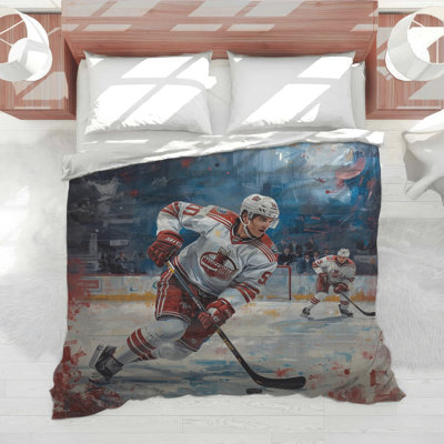 Édredon action hockey sur glace