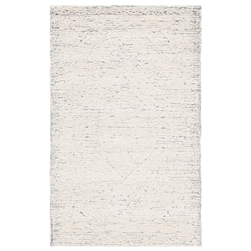 Metro Hand Tufted Wool/Cotton Oriental Rug in Gray/Ivory, Rectangle 3' x 5'