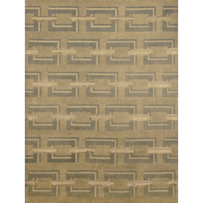 Geometric Area Rug in Tortilla/Gray