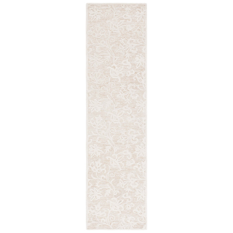 Metro Hand Tufted Wool And Cotton With Latex Floral Rug, Runner 2'3" x 9'