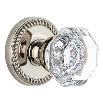 Grandeur Newport Rosette Passage with Chambord Crystal Door Knob