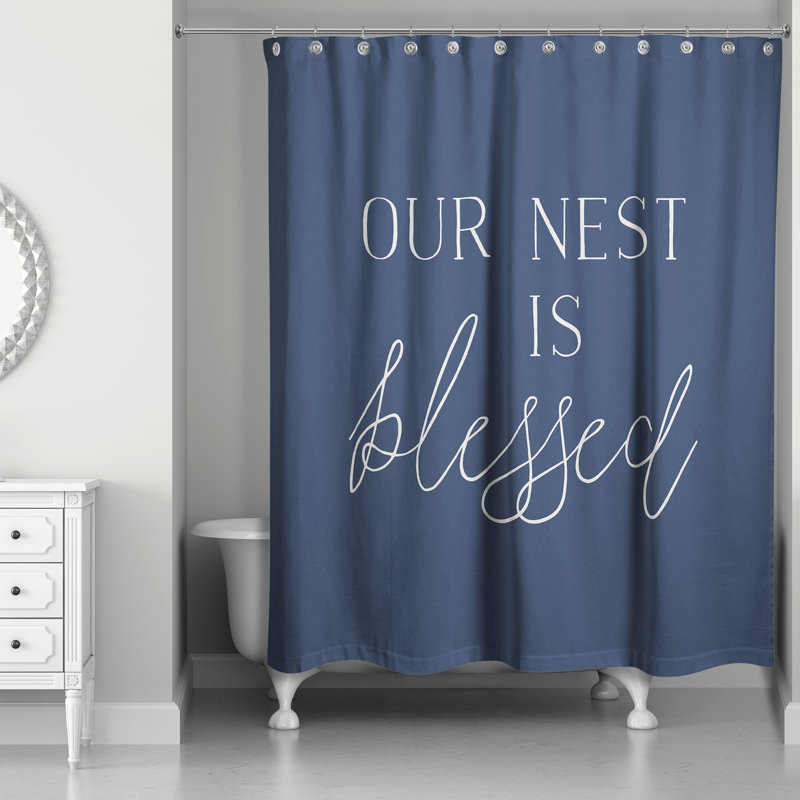 Perine Shower Curtain, Navy
