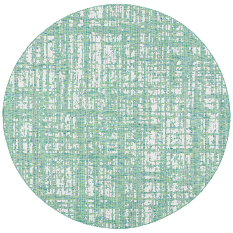 Lovise Performance Abstract Indoor/Outdoor Area Rug, Round 6'7"