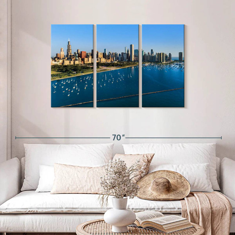 Rorry Monroe Harbor Aerial, 28" H x 45" W