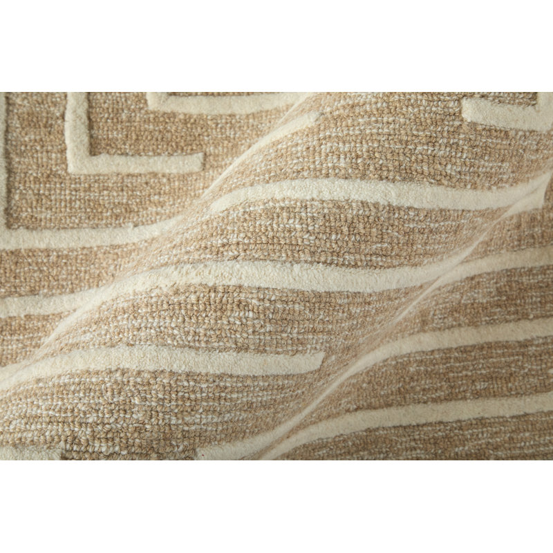 Fenner Transitional Geometric, Taupe/Ivory Area Rug, Rectangle 12' x 15'
