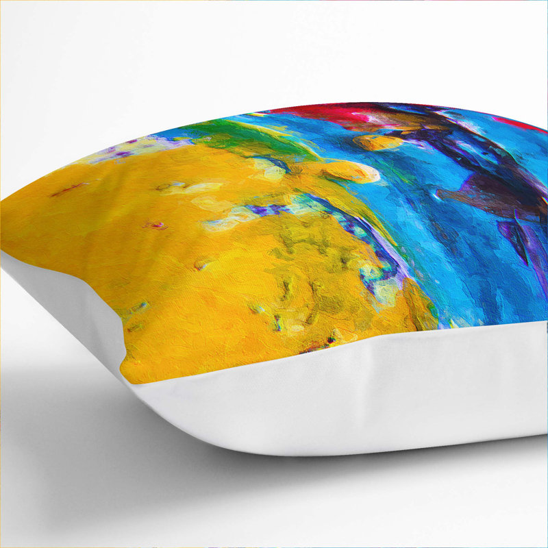 Abstract Square Throw Cushion, White, 55 x 55 cm