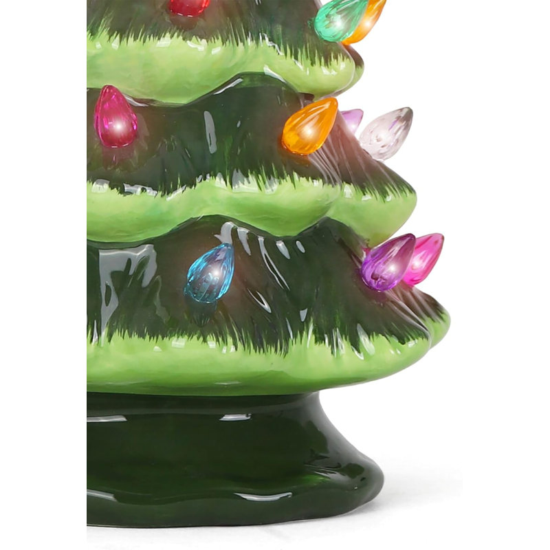 Leaning Green 9.5" Ceramic Christmas Tree