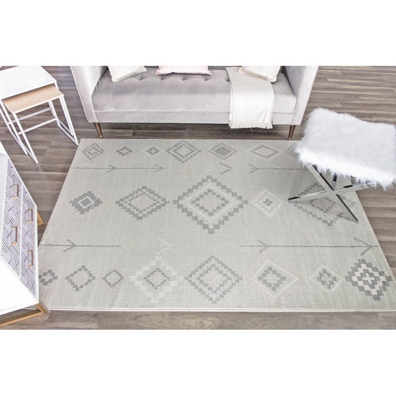 Bodrum Tribal Native Fog Area Rug, Rectangle 8'9" x 12'