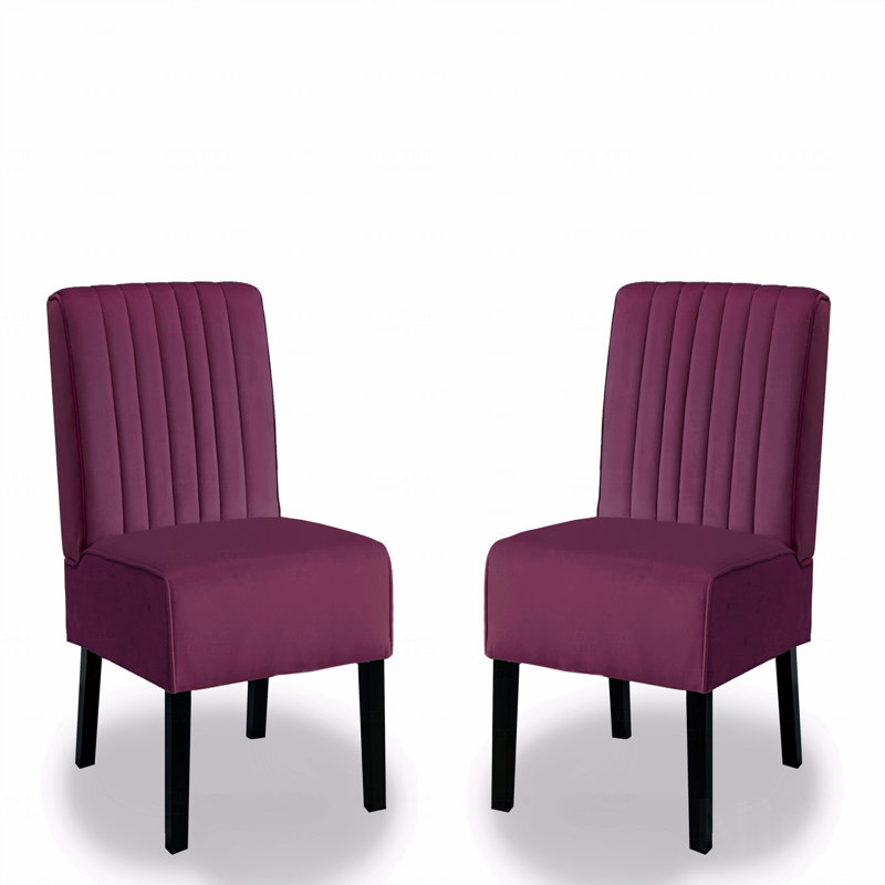 Ensemble de 2 chaises d'appoint Mid Century, Mauve