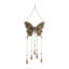Cloche à vent décorative papillon décorative pour l'extérieur et la cour - Carillons de jardin pour la maison et le patio - 24 po, or