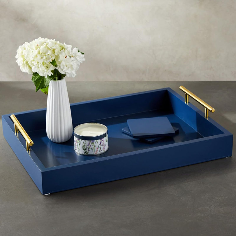 Plateau de service décoratif, Bleu