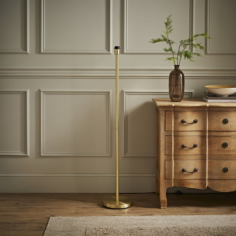 Chaisson 129cm Standard Floor Lamp Base with Foot Switch, Gold/Black