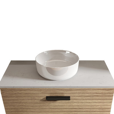 And Stylish Glossy White Ceramic Basin - Streamlined Design, Stain , Effortless Maintenance, 15.12 In Size, 17.61 Lb, Blends With Various Decor Styles ,