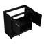 Meuble-lavabo de 91 cm (36 po) avec lavabo en céramique, base en contreplaqué, 2 portes, autoportant, aspect chêne foncé.